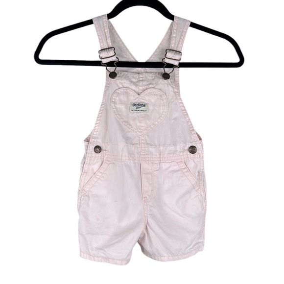 OshKosh B'gosh Girl's Pale Pink Classic Summer Overall Shorts Size 2T - Picture 1 of 6